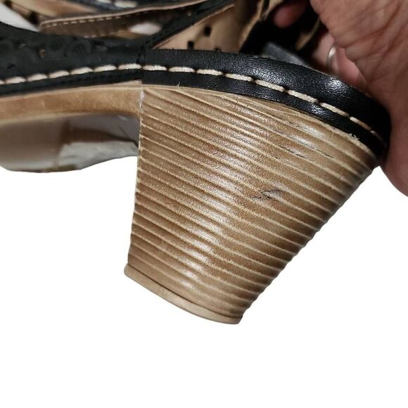 Patrizia By Spring Step Women's Black Peep Toe Marikana Heel Sandals Size 8 - Picture 3 of 10